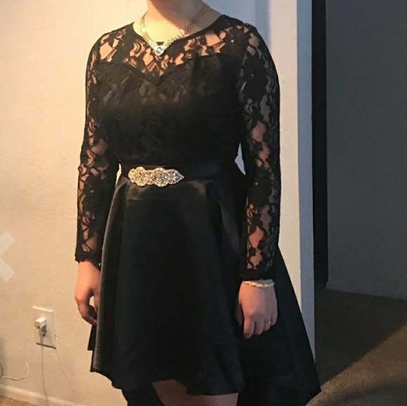 Black High Low Evening Gown - Picture 6 of 6